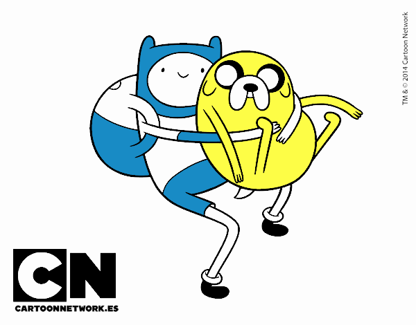 Finn y Jake abrazados