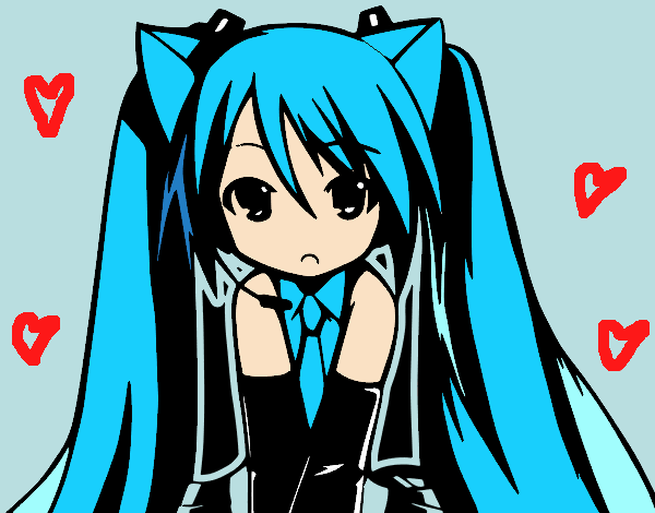 miku triste : el dibujo no es mio solo puse corazones