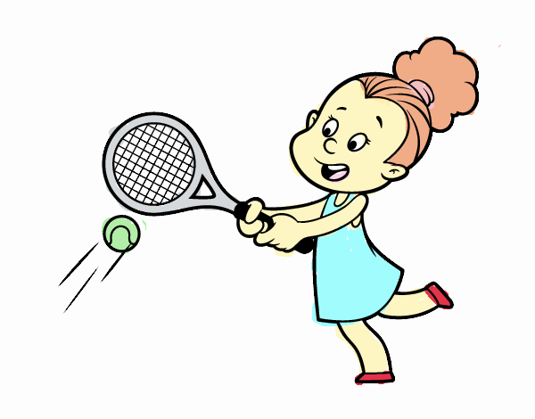 Niña jugando a tenis