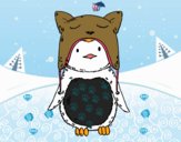 Pingüino con gorrito divertido