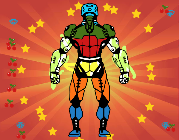 Robot luchador de espaldas