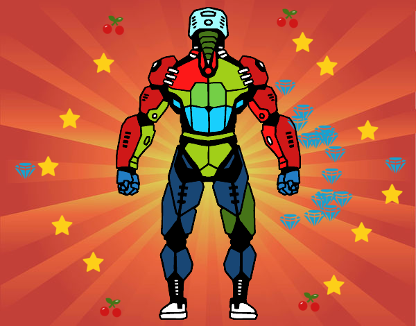 Robot luchador de espaldas