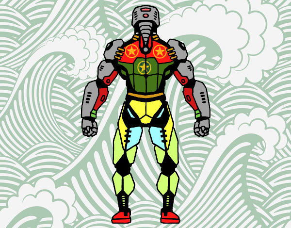 Robot luchador de espaldas