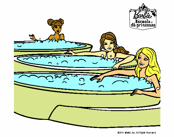 Barbie y sus amigas en el jacuzzi