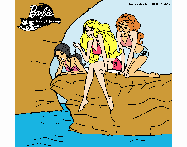 Barbie y sus amigas sentadas