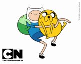 Finn y Jake abrazados