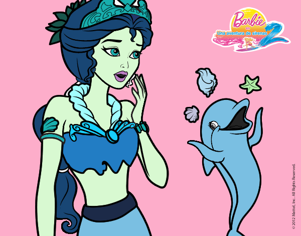 Sirena con delfín