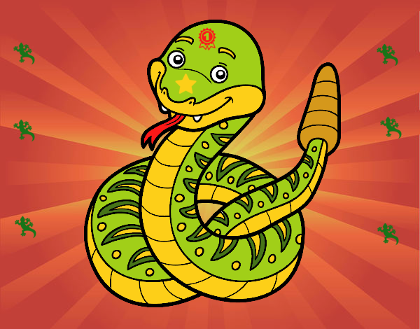 Una serpiente de cascabel