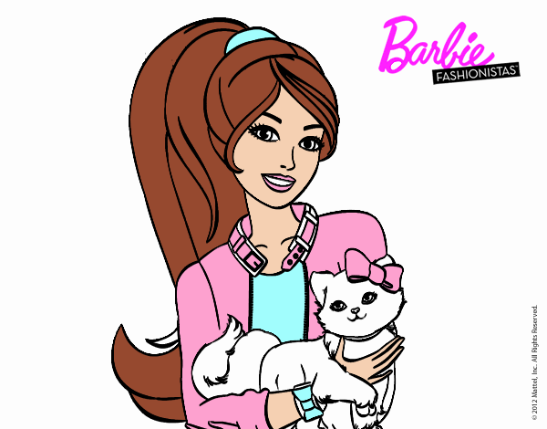 Barbie con su linda gatita