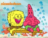 Bob Esponja y Patricio en bañador