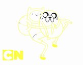 Finn y Jake abrazados