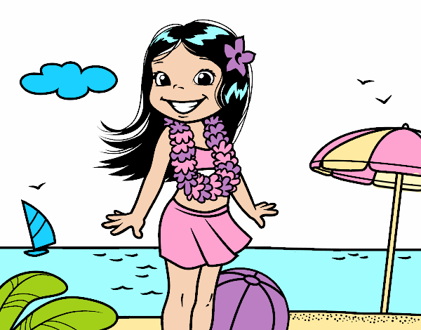 Niña en la playa