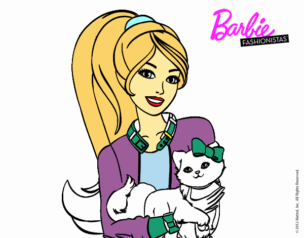 Barbie con su linda gatita