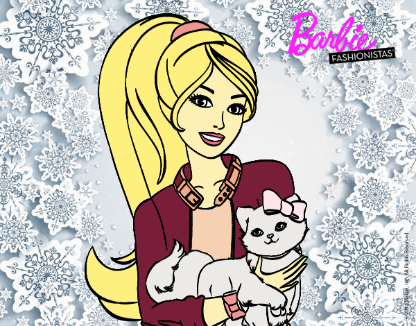 Barbie con su linda gatita