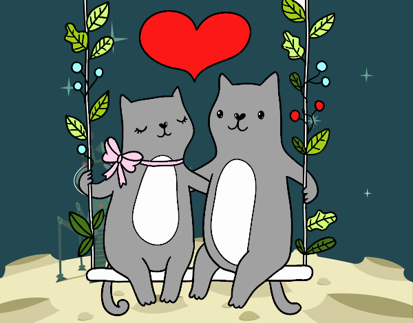 Gatitos enamorados