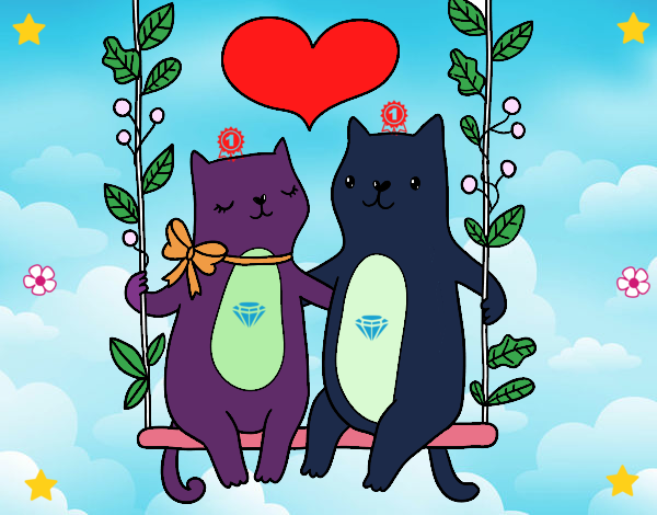 Gatitos enamorados