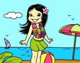 Niña en la playa