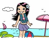 Niña en la playa