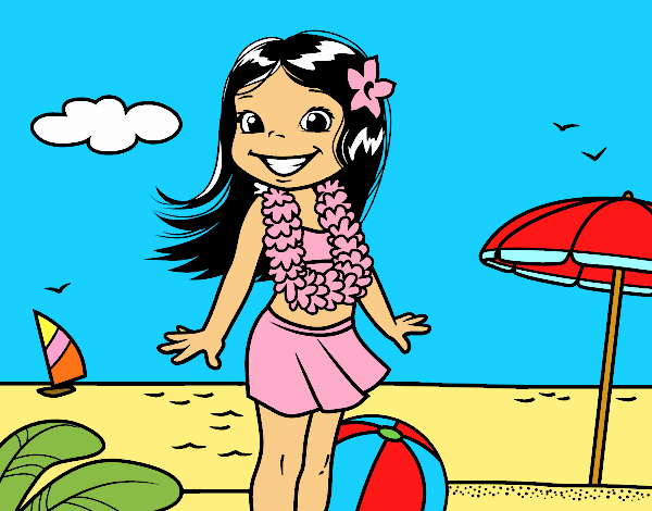 Niña en la playa