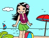 Niña en la playa