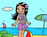 Niña en la playa