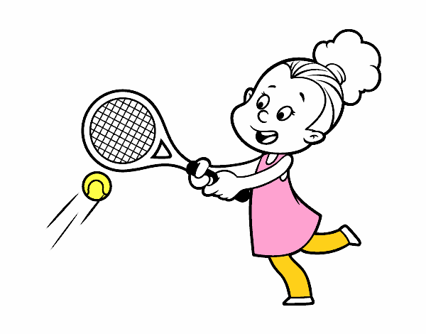 Niña jugando a tenis