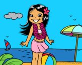 Niña en la playa