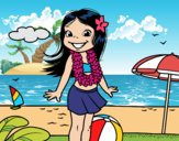 Niña en la playa