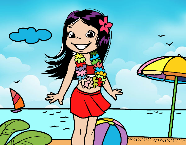 Niña en la playa