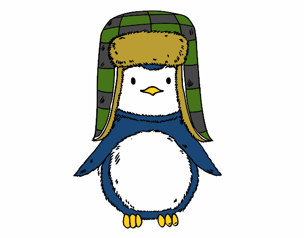 Pingüino con gorro