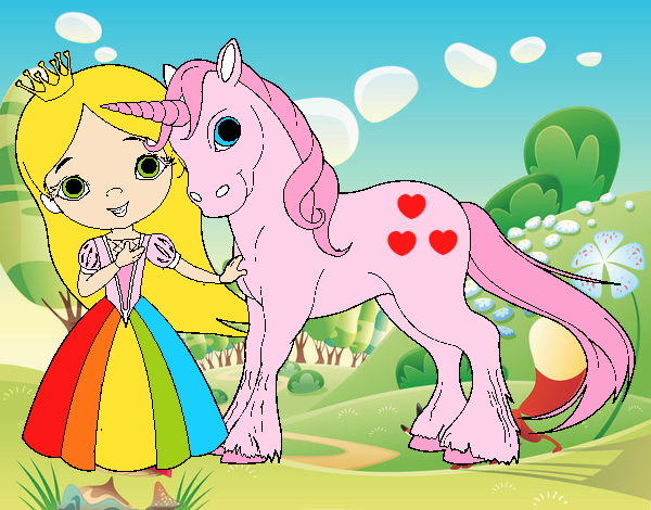 Princesa y unicornio