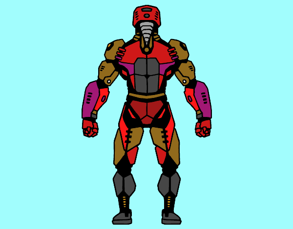 Robot luchador de espaldas