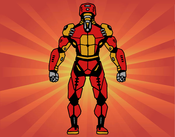 Robot luchador de espaldas