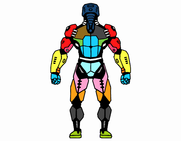 Robot luchador de espaldas