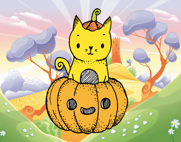 Un gatito de Halloween