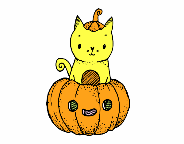 Un gatito de Halloween