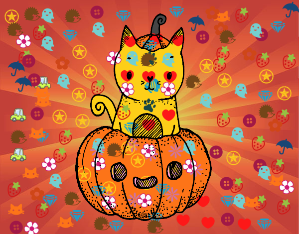 Un gatito de Halloween