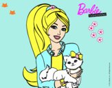 Barbie con su linda gatita