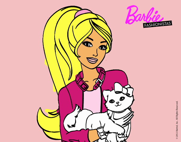 Barbie con su linda gatita