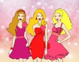 Barbie y sus amigas vestidas de fiesta