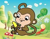 Monito con plátano