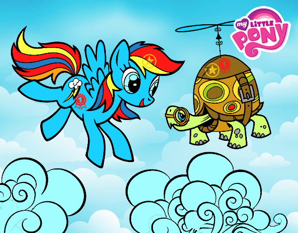 Rainbow Dash y la tortuga tanque