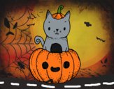 Un gatito de Halloween