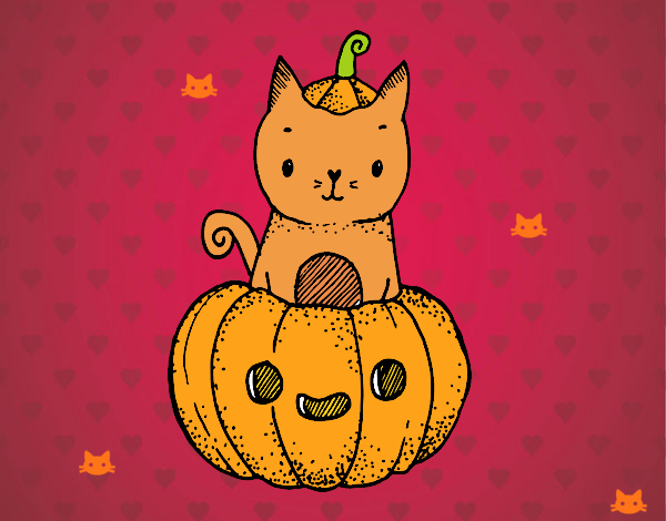 Un gatito de Halloween