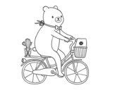 Un oso en bicicleta