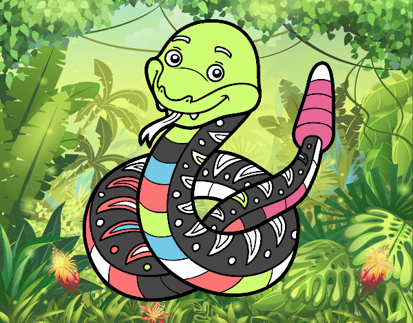 Una serpiente de cascabel