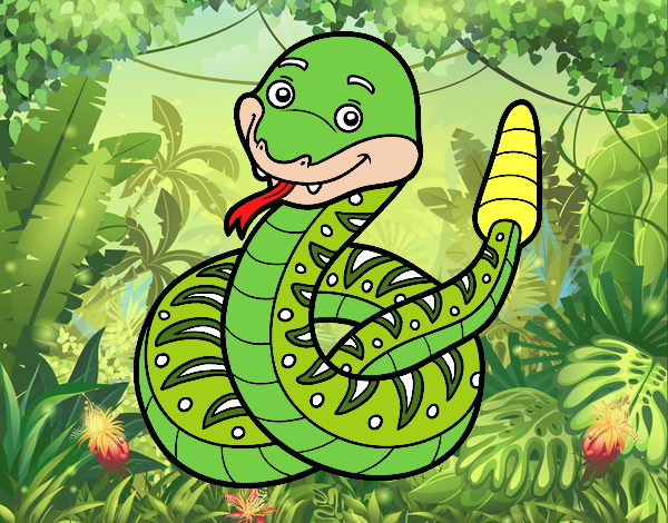 Una serpiente de cascabel