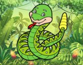 Una serpiente de cascabel