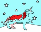 Unicornio mirando las estrellas