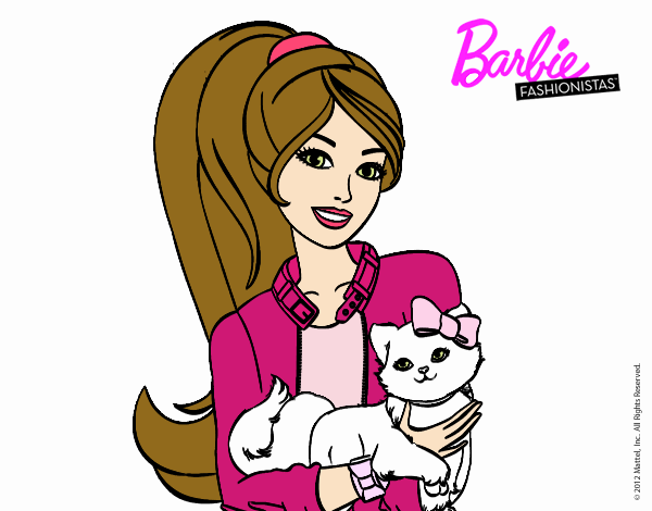 Barbie con su linda gatita